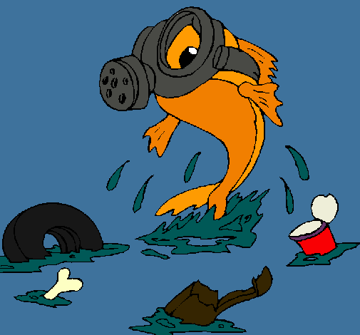 Dibujo Contaminación marina pintado por Roxie