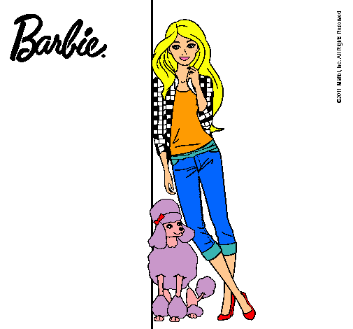 Barbie con cazadora de cuadros