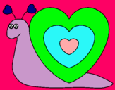 Dibujo Caracol corazón pintado por chitis