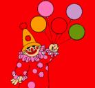 Dibujo Payaso con globos pintado por JOCELYNGULGO