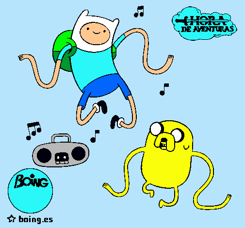 Finn y Jake escuchando música