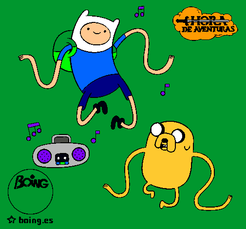 Finn y Jake escuchando música