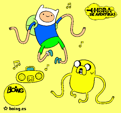 Finn y Jake escuchando música