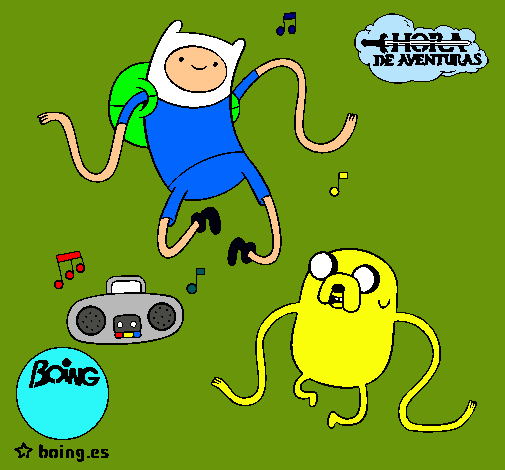 Finn y Jake escuchando música