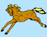 Dibujo Caballo corriendo pintado por kailani