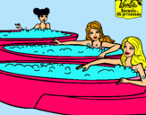 Dibujo Barbie y sus amigas en el jacuzzi pintado por karimel