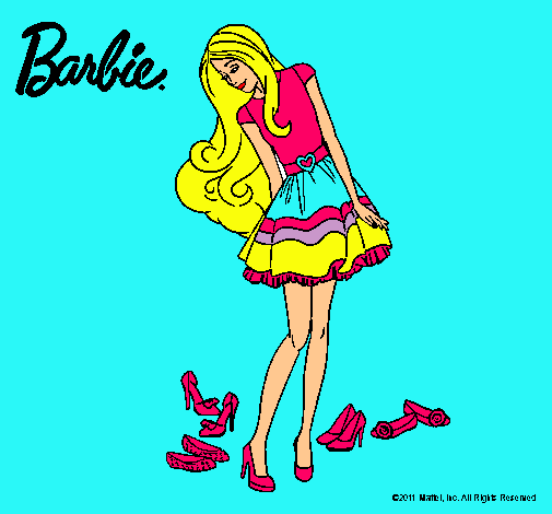 Barbie y su colección de zapatos