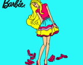 Dibujo Barbie y su colección de zapatos pintado por marzela