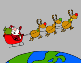 Dibujo Papa Noel repartiendo regalos 3 pintado por majitomajon2