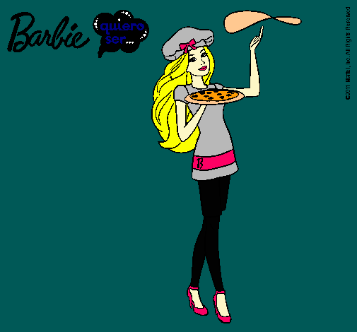 Dibujo Barbie cocinera pintado por yalla