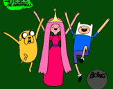 Dibujo Jake, Princesa Chicle y Finn pintado por dizzy