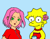 Dibujo Sakura y Lisa pintado por Sebba