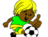 Dibujo Chico jugando a fútbol pintado por 4444