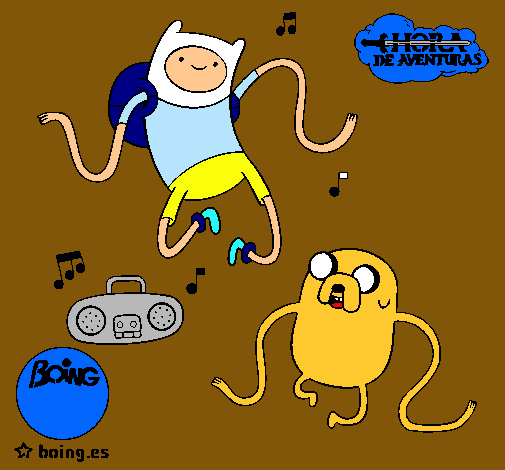 Finn y Jake escuchando música