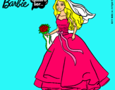 Dibujo Barbie vestida de novia pintado por nicole001