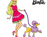 Dibujo Barbie paseando a su mascota pintado por vanetxu