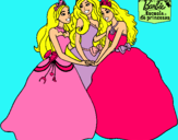 Dibujo Barbie y sus amigas princesas pintado por rousmery