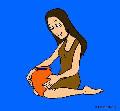 Dibujo Mujer y jarrón pintado por james122