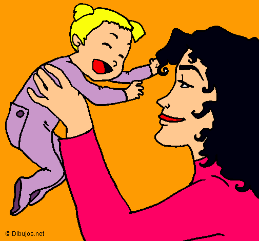 Dibujo Madre con su bebe pintado por floreanny