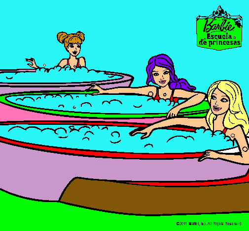 Barbie y sus amigas en el jacuzzi