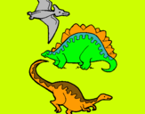 Dibujo Tres clases de dinosaurios pintado por israelde10