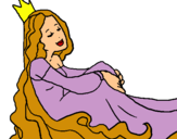 Dibujo Princesa relajada pintado por indara
