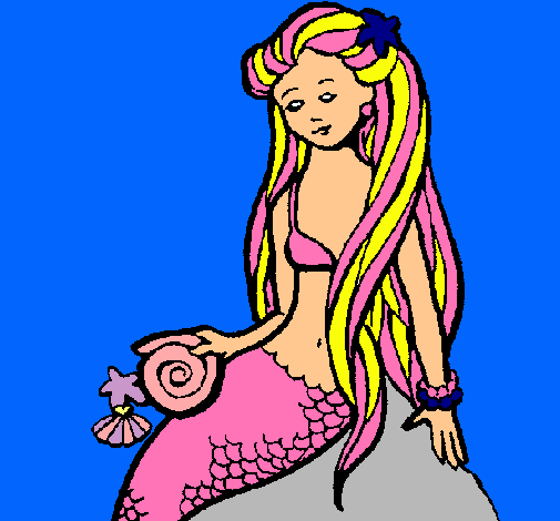 Dibujo Sirena con caracola pintado por lorena886