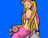 Dibujo Sirena con caracola pintado por lorena886