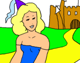 Dibujo Princesa y castillo pintado por AREKI