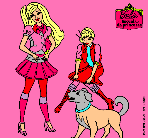 Barbie con su perrito y una amiga