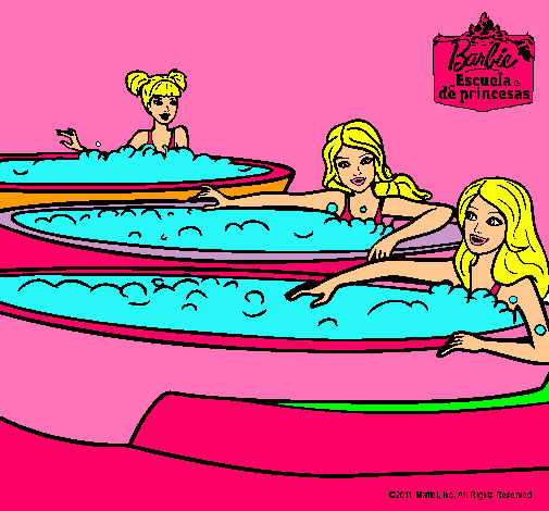 Barbie y sus amigas en el jacuzzi