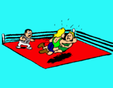 Dibujo Lucha en el ring pintado por xdaku