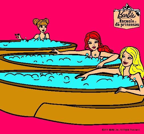 Barbie y sus amigas en el jacuzzi