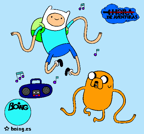 Finn y Jake escuchando música