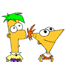 Dibujo Phineas y Ferb pintado por diegoxxz