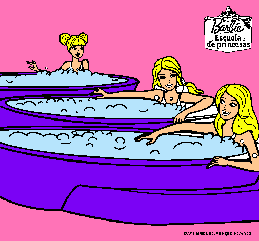 Barbie y sus amigas en el jacuzzi