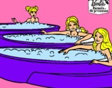 Dibujo Barbie y sus amigas en el jacuzzi pintado por dracul