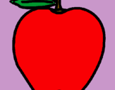Dibujo manzana pintado por malteada