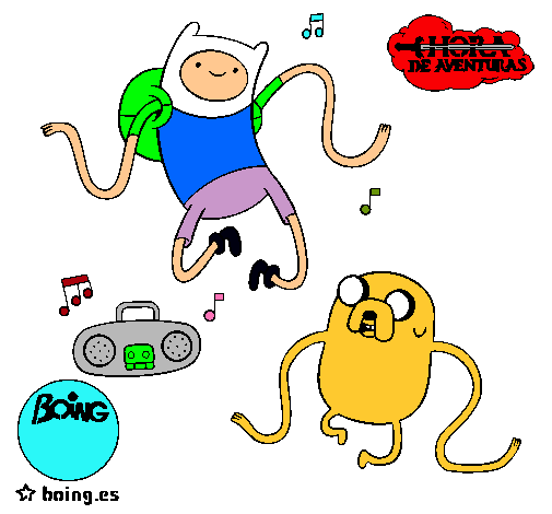 Finn y Jake escuchando música