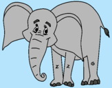 Dibujo Elefante feliz pintado por nnnnn