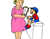 Dibujo Enfermera y niño pintado por roxilyn
