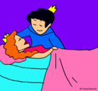 Dibujo La princesa durmiente y el príncipe pintado por melosa