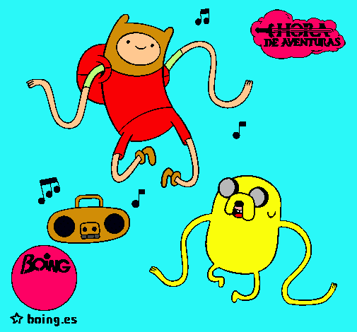 Finn y Jake escuchando música