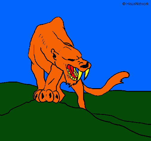 Dibujo Tigre con afilados colmillos pintado por james122