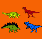 Dibujo Dinosaurios de tierra pintado por trae