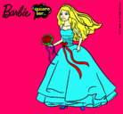 Dibujo Barbie vestida de novia pintado por gisel0987