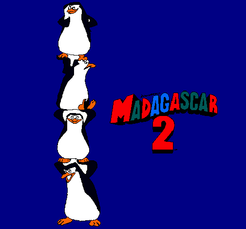 Dibujo Madagascar 2 Pingüinos pintado por tory