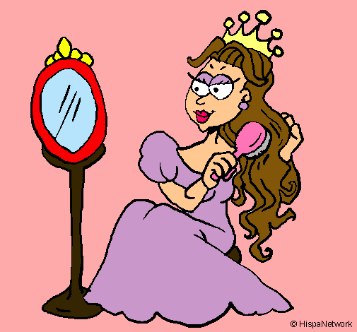 Dibujo Princesa y espejo pintado por karla_