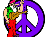 Dibujo Músico hippy pintado por santi51