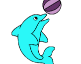 Dibujo Delfín jugando con una pelota pintado por iaribille